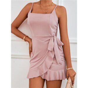 Wrap Cami Mini Dress with Tie Detail